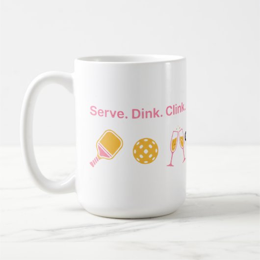 Serve Dink Clink Funny Pickleball Wine Social Club コーヒーマグカップ (左)