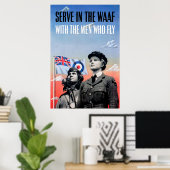 Serve in the WAAF ~ With the Men Who Fly ポスター (ホームオフィス)