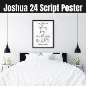 Serve the Lord KJV Bible Verse Joshua 24 Script ポスター