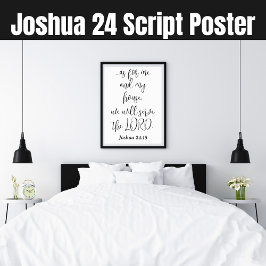 Serve the Lord KJV Bible Verse Joshua 24 Script ポスター