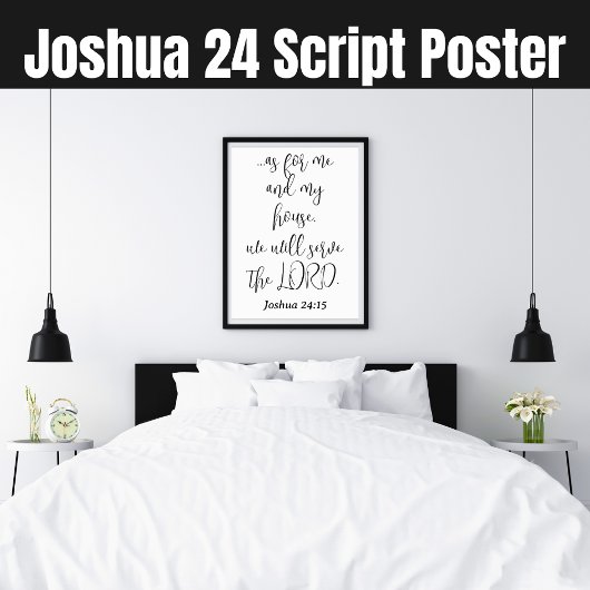 Serve the Lord KJV Bible Verse Joshua 24 Script ポスター