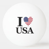 Serve Up Spirit: "I ❤️ USA" Ping Pong Ball 卓球ボール (正面)