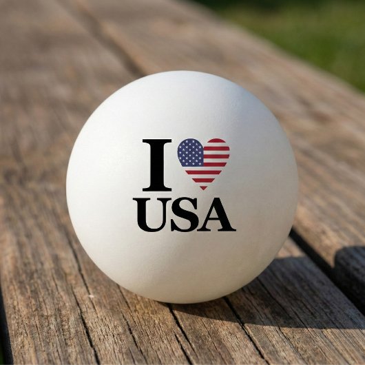 Serve Up Spirit: "I ❤️ USA" Ping Pong Ball 卓球ボール