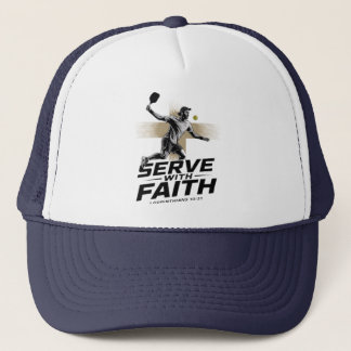 Serve With Faith Christian Pickleball Trucker Hat キャップ