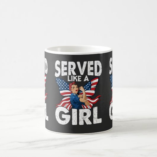 Served Like A Girl 女性退役軍人 ミリタリーウーマン コーヒーマグカップ (中央)