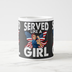 Served Like A Girl 女性退役軍人 ミリタリーウーマン ジャンボコーヒーマグカップ