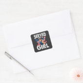 Served Like A Girl 女性退役軍人 ミリタリーウーマン スクエアシール (封筒)