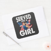 Served Like A Girl 女性退役軍人 ミリタリーウーマン スクエアシール (封筒)