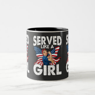 Served Like A Girl 女性退役軍人 ミリタリーウーマン ツートーンマグカップ