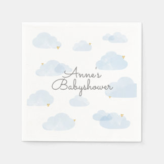 Servetten babyshower wolken lichtblauw jongen スタンダードカクテルナプキン