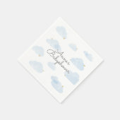 Servetten babyshower wolken lichtblauw jongen スタンダードカクテルナプキン (角)