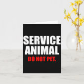 Service Animal Do Not Pet Funny Animal Lover  カード (黄色い花)