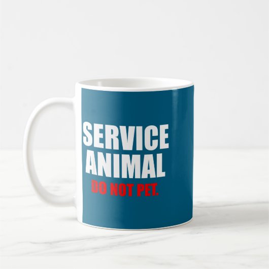 Service Animal Do Not Pet Funny Animal Lover  コーヒーマグカップ (左)