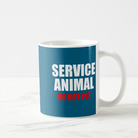 Service Animal Do Not Pet Funny Animal Lover コーヒーマグカップ (右)