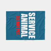 Service Animal Do Not Pet Funny Animal Lover  フリースブランケット (正面(横))