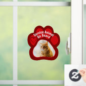 Service Animal On Board Paw Print Photo Cat ウィンドウサイン (ホーム)