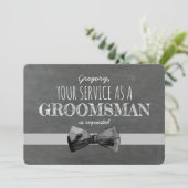 Service as a groomsman Requested – プロポーシおもしろいョン 招待状 (スタンド正面)