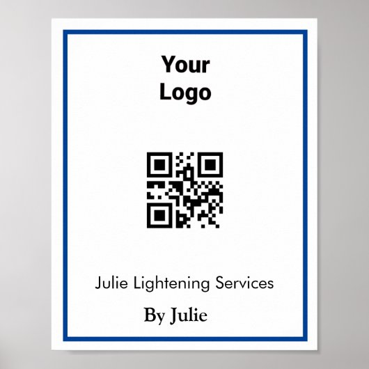 Service business card add your logo Q R code name  ポスター (正面)