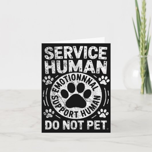 Service Dog Human Do Not Pet Funny Rescue Dog Owne カード (正面)