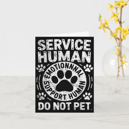 Service Dog Human Do Not Pet Funny Rescue Dog Owne カード (黄色い花)