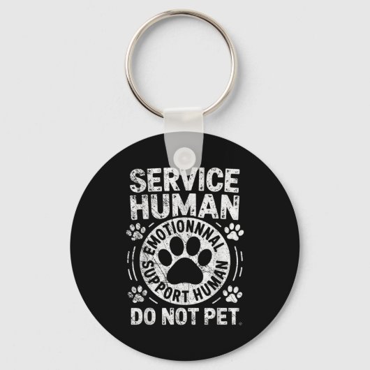 Service Dog Human Do Not Pet Funny Rescue Dog Owne キーホルダー (正面)