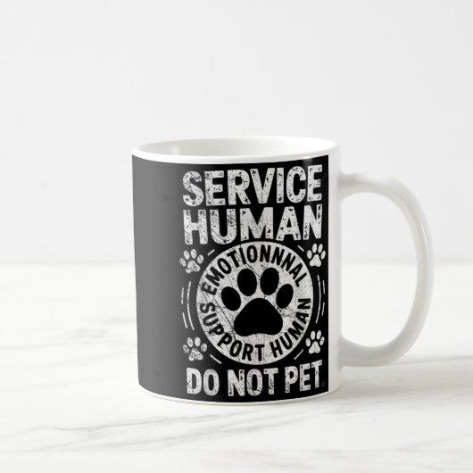 Service Dog Human Do Not Pet Funny Rescue Dog Owne コーヒーマグカップ (右)