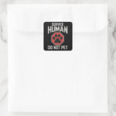 Service Dog Human Do Not Pet Rescue Dog Owner  スクエアシール (バッグ)