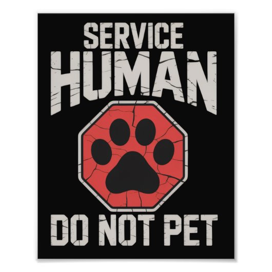 Service Dog Human Do Not Pet Rescue Dog Owner  フォトプリント (正面)