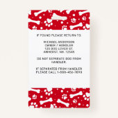 Service Dog ID パーソナライズされた Red Pawプリント写真 バッジ (裏面)