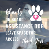 Service Dog on モダン Board Pink Medical Logo Car ウィンドウサイン
