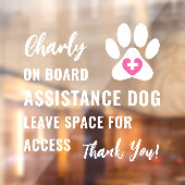 Service Dog on モダン Board Pink Medical Logo Car ウィンドウサイン (シート2)