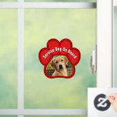 Service Dog On Board Paw Print Photo Red ウィンドウサイン (ホーム)
