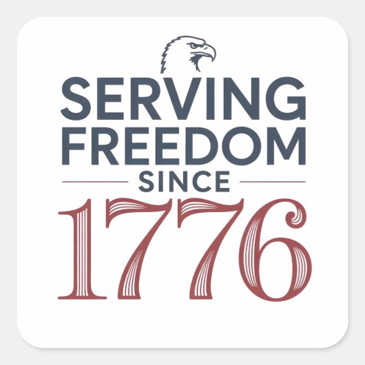 Service Freedom Since 1776 4th of July 250th Anniv スクエアシール (正面)
