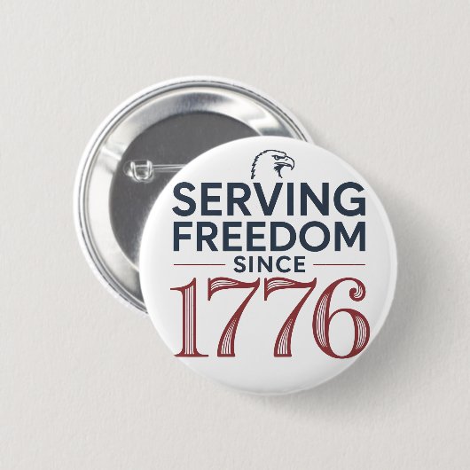 Service Freedom Since 1776 4th of July 250th Anniv 缶バッジ (正面&裏面)