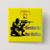 Service To Nation イエロー 缶バッジ (正面)