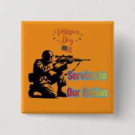 Service To Nation オレンジ 缶バッジ