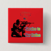 Service To Nation bright red 缶バッジ (正面)