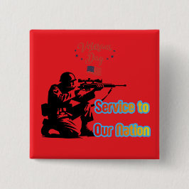 Service To Nation bright red 缶バッジ