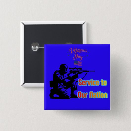 Service To Nation deep blue 缶バッジ (正面&裏面)