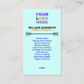 Services of Auto Detailing, Auto Repair Logo 名刺 (裏面)