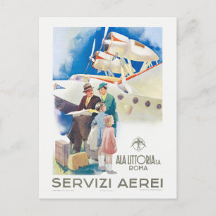 Servici Aerei Ala Littoria Vintage Poster 1937 ポストカード