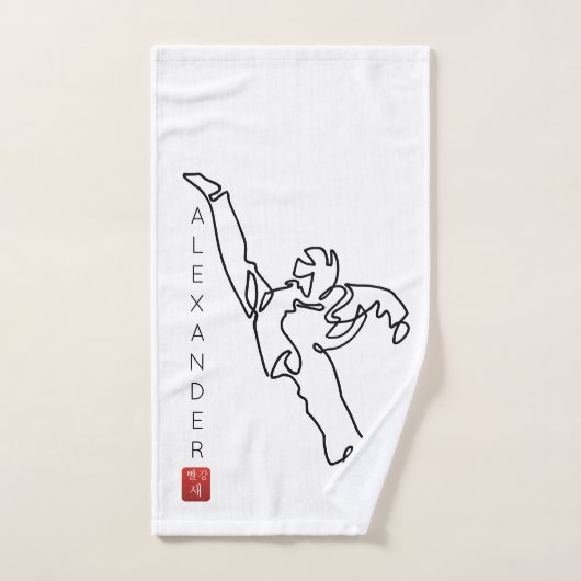 Serviette à main TAEKWONDO DWICHAGI back kick ハンドタオル (ハンドタオル)