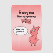 Serviette De Golf Ronchon le cochon ゴルフタオル (正面)