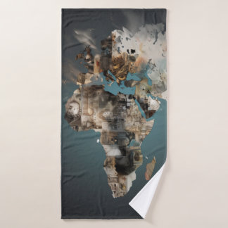 Serviette de plage art abstrait continent バスタオル