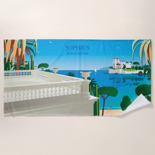 Serviette de Plage "Beach house" ビーチタオル (正面)