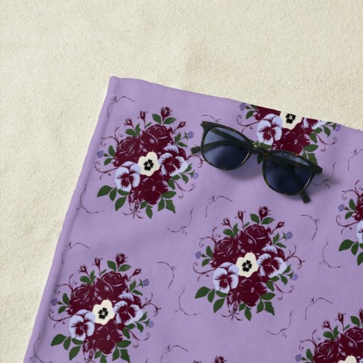 Serviette de Plage - Bouquet de Violettes ビーチタオル (インサイチュ)