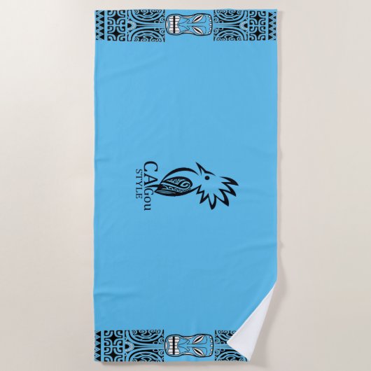 Serviette de plage Cagou Style ビーチタオル (正面)