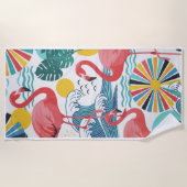  serviette de plage "Flamingo Rose" 🌸🦩 ビーチタオル (正面)