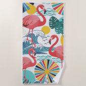  serviette de plage "Flamingo Rose" 🌸🦩 ビーチタオル (正面)