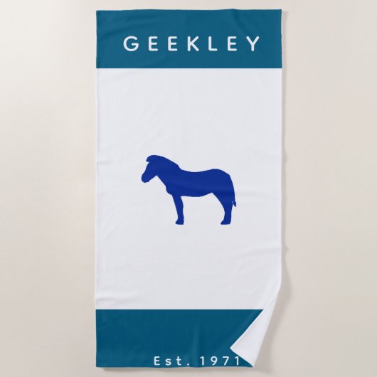Serviette de plage GEEKLEY marine logo ビーチタオル (正面)